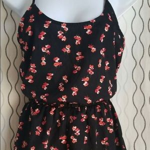 Black Flowered Romper